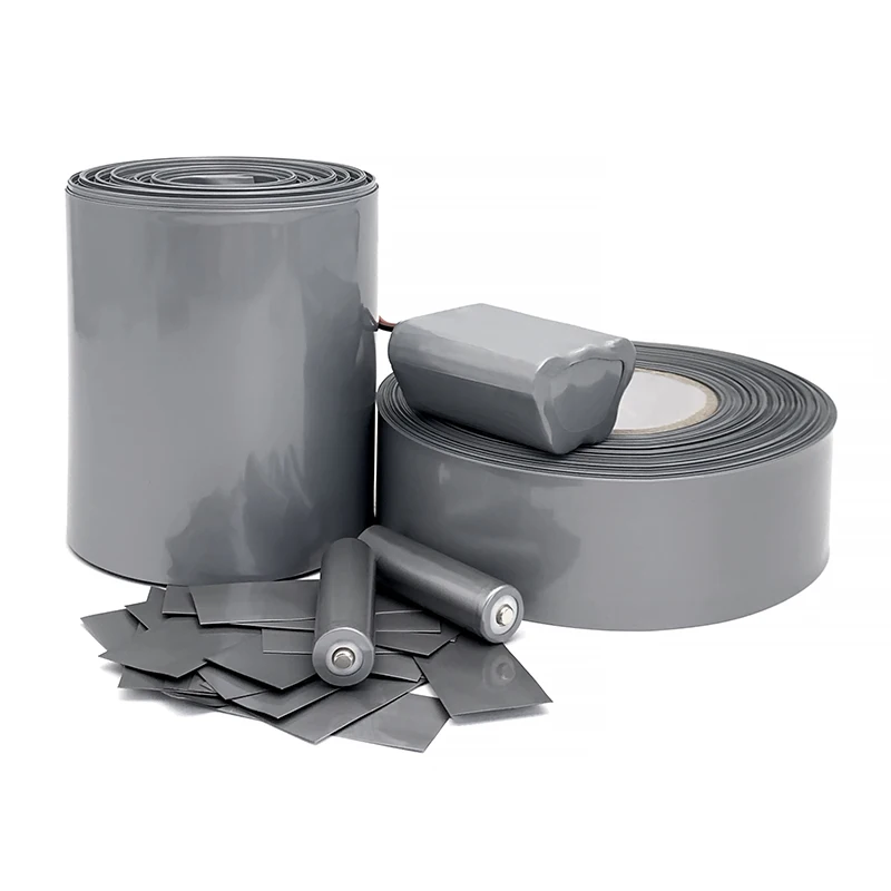 18650 Battery Pack sleeve PVC Heat Shrink Tube Gray Insulated Film Wrap 30mm-300mm Width Lithium Case Protection