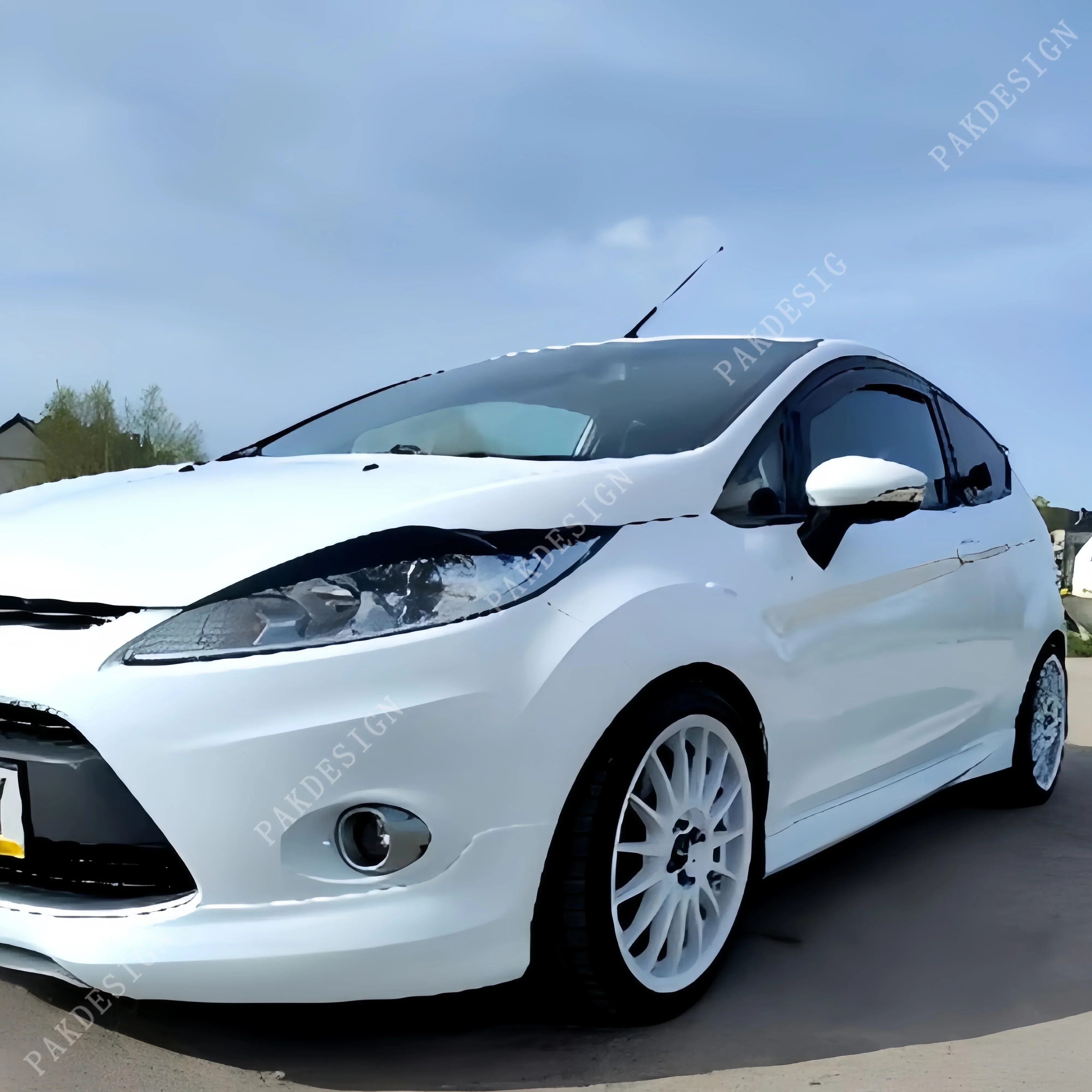 2PCS for Ford Fiesta MK6 ABS Car Front Headlight Eyebrow Eyelids Light Stickers Lamp Cover 2008 -2017Body Kit Accessories Tuning
