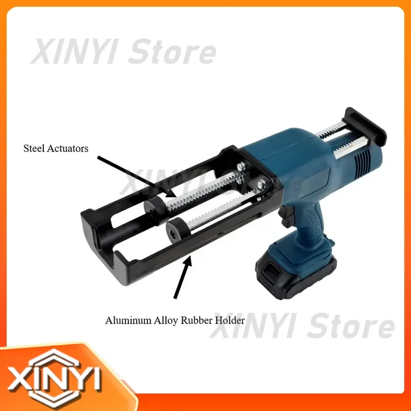 for 400ml 600ml 1:1 Electric Dual Component Injection Gun Double Barrel Battery Powered Silicone Caulking Gun