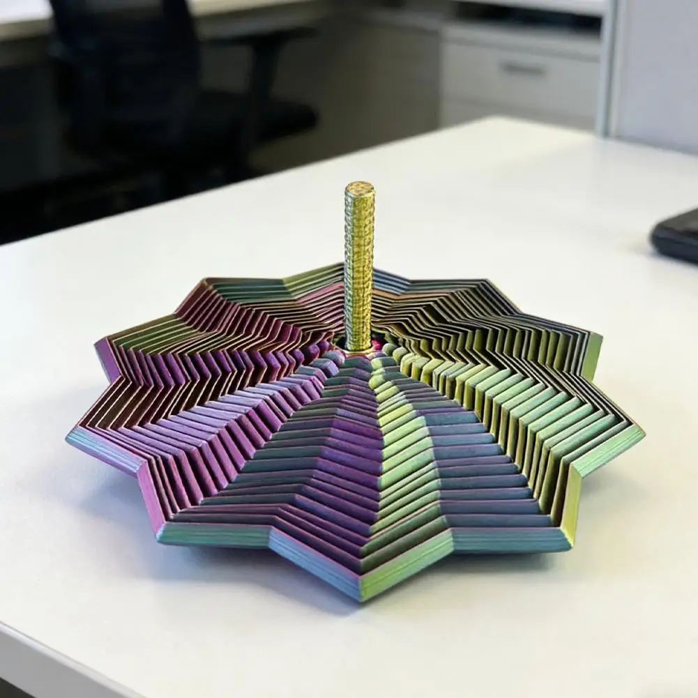 3D Printing Expanded Sensory Fidget Star Model Visual Illusion Hexagon Whirling Spiral Ornaments Desktop Decompression Toys