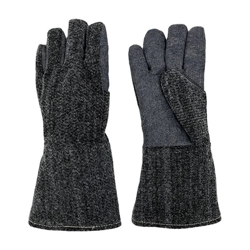 

400℃ Heat Resistant Oven Gloves Mitts Baking BBQ Gloves for Grill Heat Insulation Leather Forging Welding Gloves
