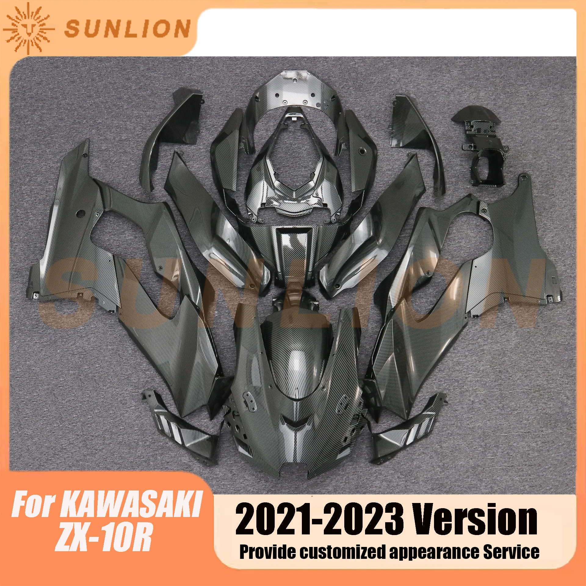 For KAWASAKI ZX-10R ZX10R 2021 2022 2023 Motorcylce Full Body Kits Fairings Carbon Fiber Painted Look