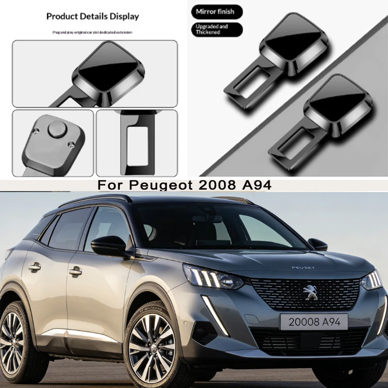 

for Peugeot 2008 A94 Car Seat Belt Clip Extender Safety Seatbelt Lock Buckle Plug Thick Insert Socket Extender Safety Buckle