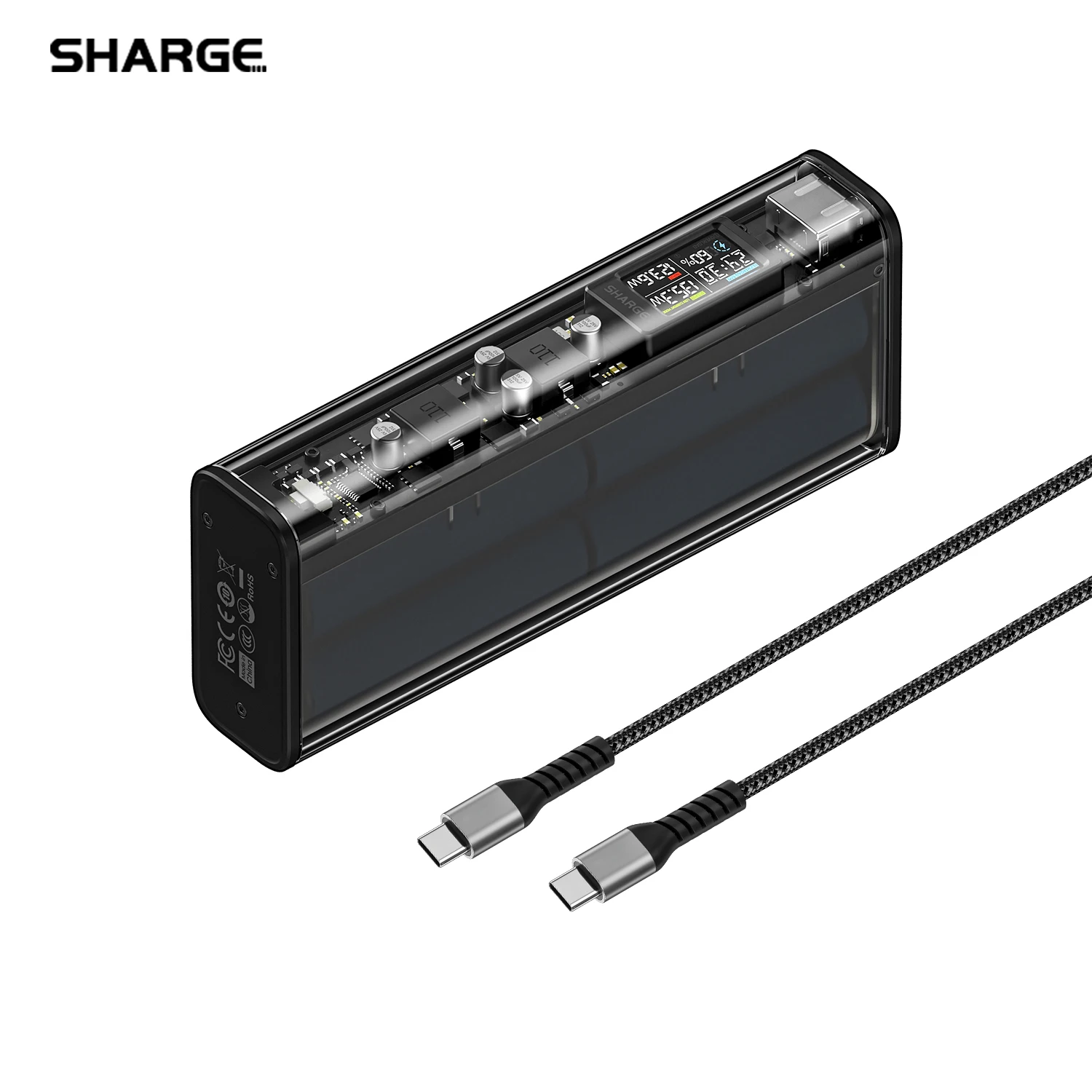 

SHARGEEK 140 Power Bank, 140W Output 20000mAh Portable Charger USB C& USB A Port Laptop Power Bank for iPhone 16/15 MacBook