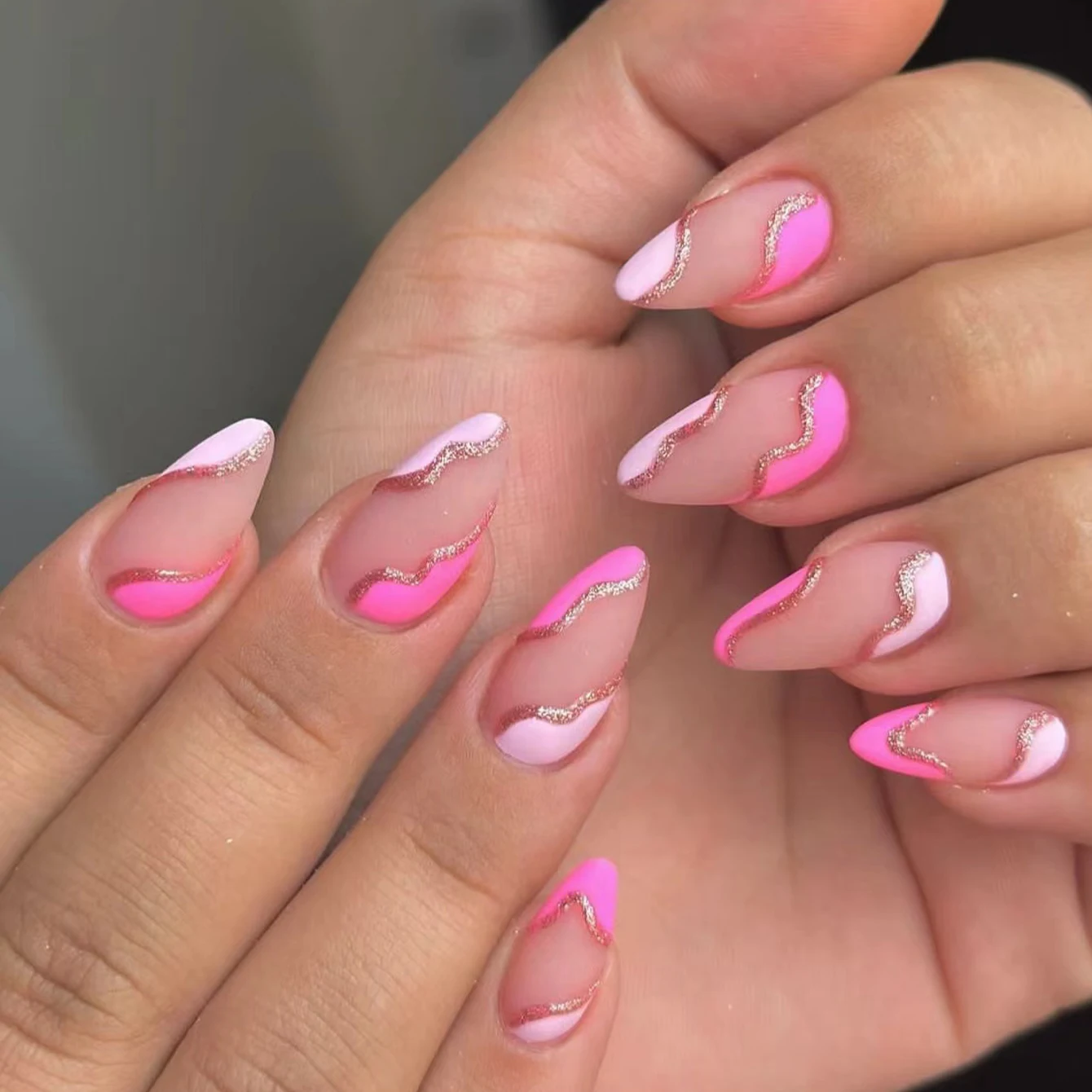 24 stuks lange Franse minimalistische kleur bijpassende nagels met 1 jelly gel en 1 nagelvijl