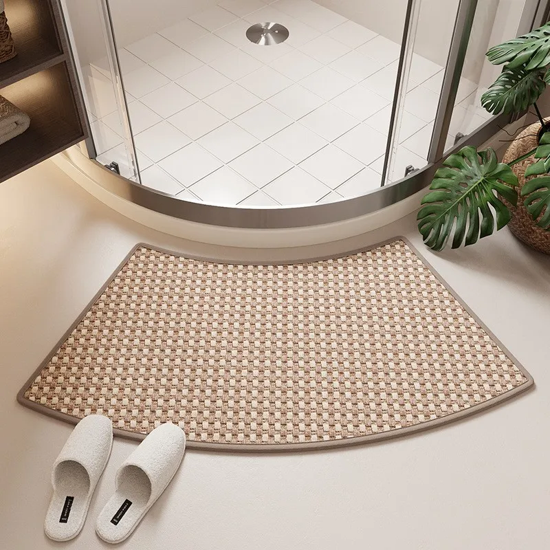 

2025 New Simple Batoom Entrance Carpet Anti-Slip Absorbent ower Room Qui Dry Arc Foot Mat Home Decorative Rugs
