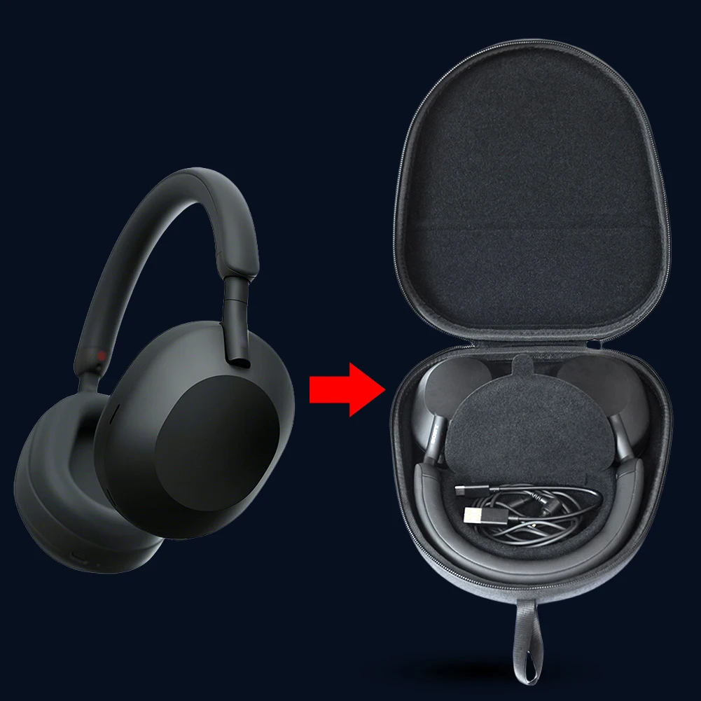 لسوني WH1000XM5 سماعة الصلب حمل المضادة للخدش المحمولة حقيبة التخزين السفر إيفا مكافحة الإفلات واقية