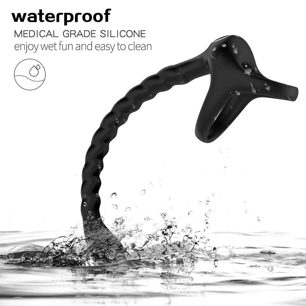 حلقة قضيب هزازة مع جهاز تحكم عن بعد للرجال ، مدلك البروستاتا ، حلقة القضيب ، هزاز مع سدادة المؤخرة ، ألعاب جنسية ، تطبيق ، 3 في 1