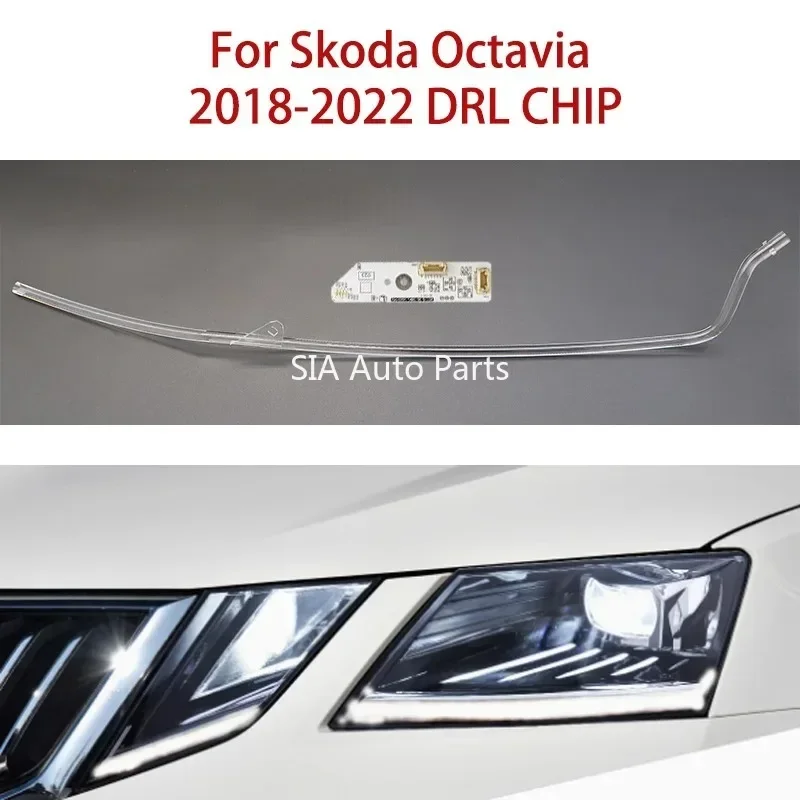 

Turn Signal Module White Light Ballast Conduit Strip Angel Eye Day Headlights Guide Strip For Skoda Octavia 18-2022 Car DRL CHIP