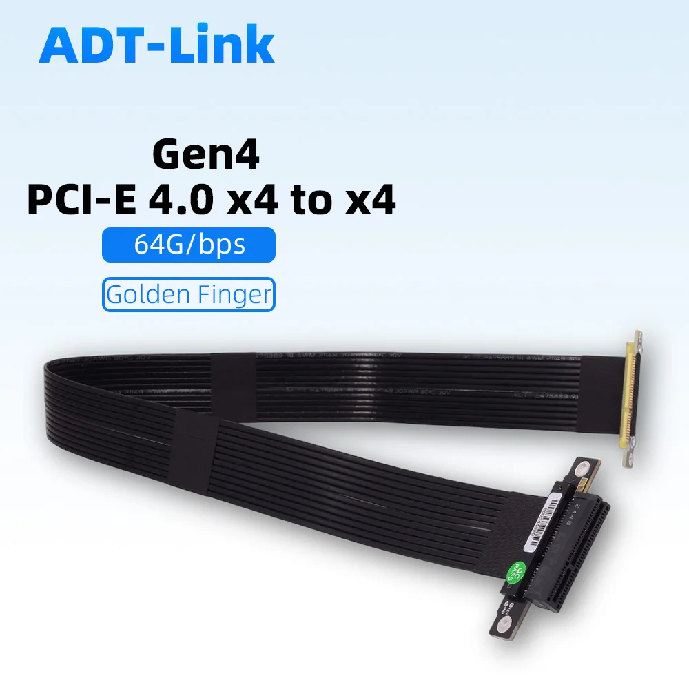 

PCIe 4.0 X4 To X4 Riser Dual 90 180 270 Degree Right Angle Extension Cable for Network Acquisition NVMe SSD USB Adapter Card