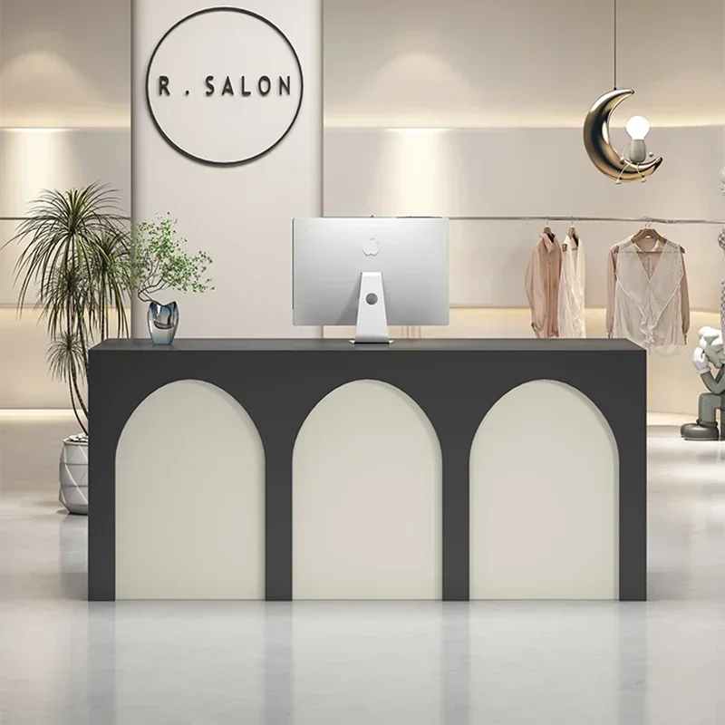 Administrator Stand Furniture Reception Table Black Desk Corner Office With Storage Beauty Salon Counter Bakery Hairdressing