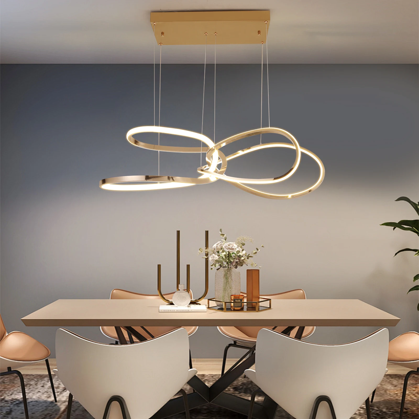 

Nordic LED restaurant pendant light living room island suspension chandelier Dimmable light minimalist home decor lighting lamps