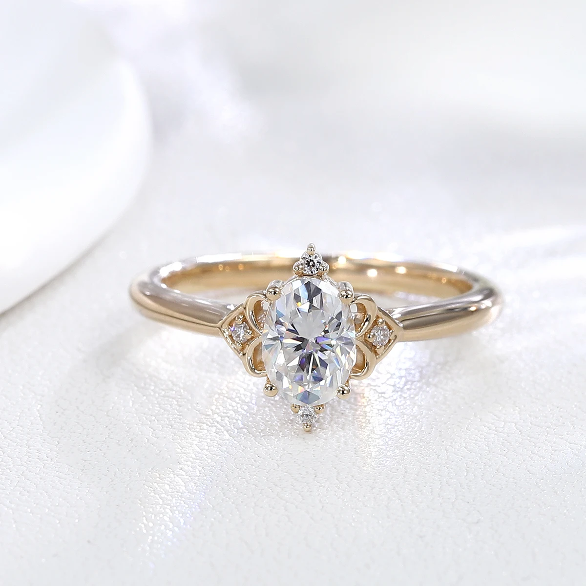 

Provence Fashion Ring 10KGold DEF/VS Oval Lab Diamonds Women's Wedding Ring Everyday Ring Fine Parties jewelry Gifts Custom