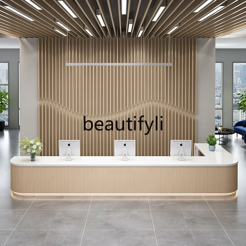 

zzqModern Minimalist Lacquer Service Desk Reception Desk Company Office Front Desk Bar Table Cashier Counter Customization