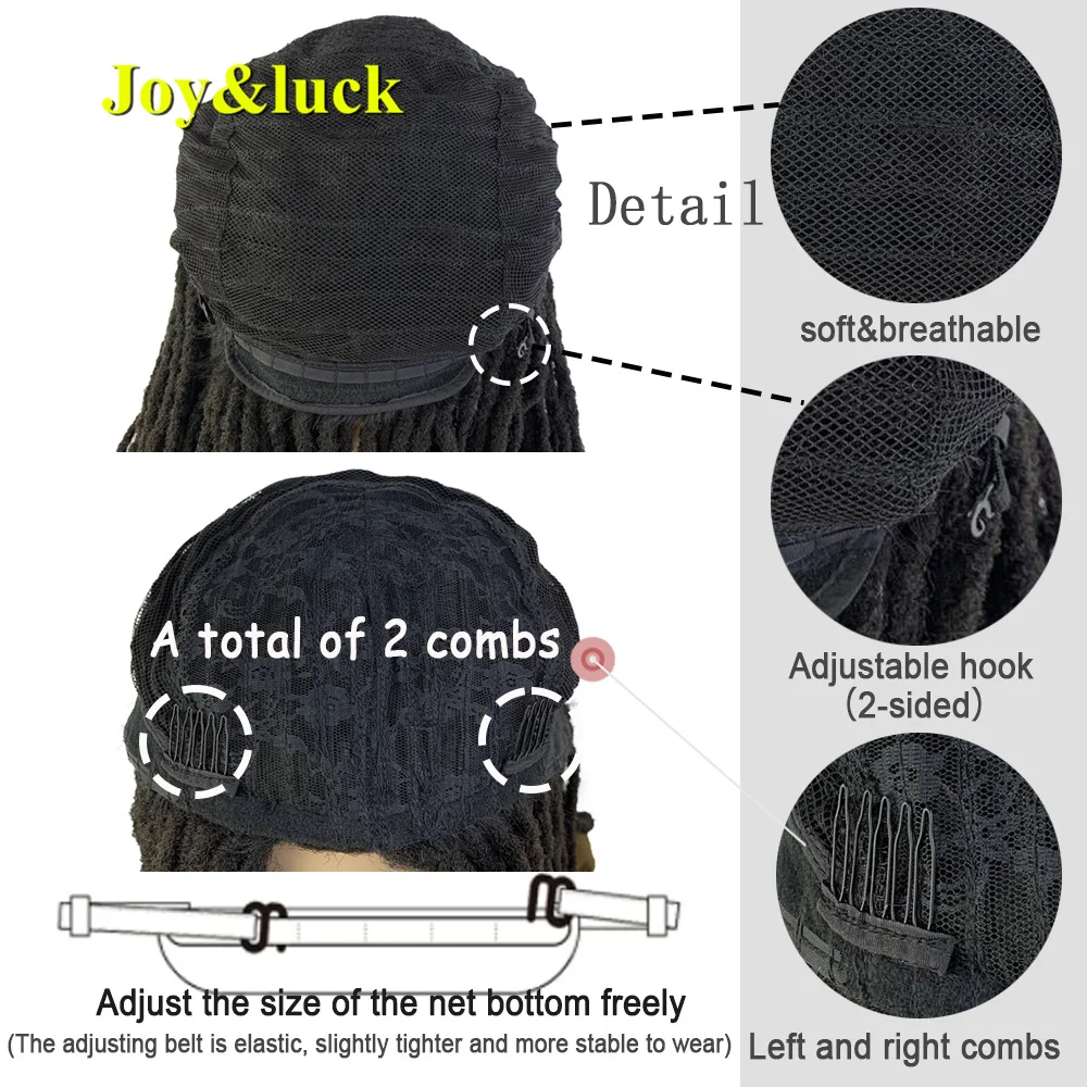 Long Dreadlocks Wig For Men Synthetic Black Dreadlock Straight Crochet Hair Braiding Middle Part Hair Wigs Daily Wig