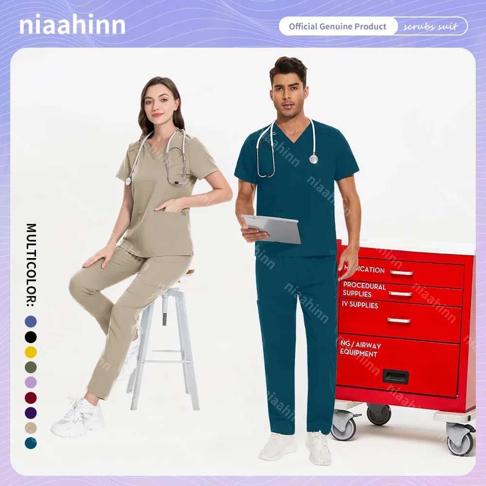 Hospital Doctor Men's Medical Sweatshirt Nursing Pants Suit Nurse Accessories Unisex Pharmacist Uniforms Beauty SPA Work Clothes