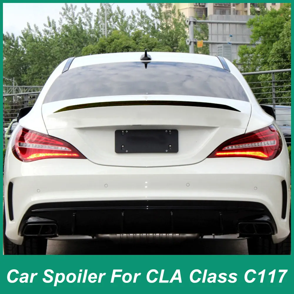 For Mercedes Benz CLA Class C117 CLA200 260 CLA45 AMG 2013-2019 Rear Trunk Lid Spoiler Duck Tail ABS Plastic Automotive Parts