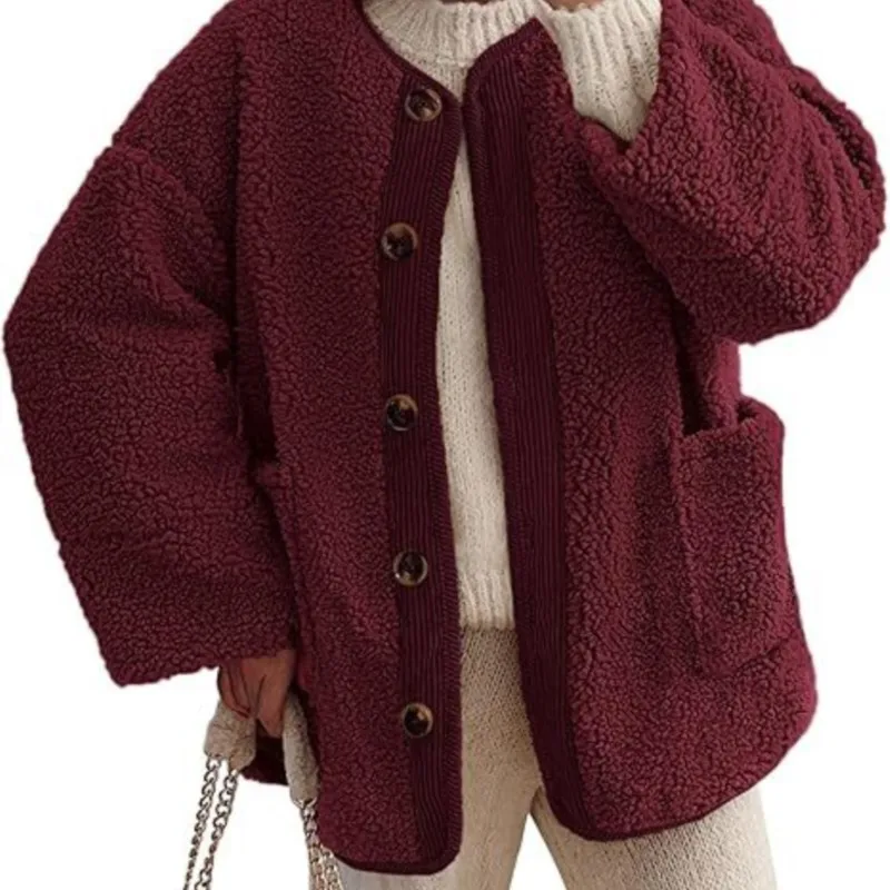 Manteaux pour femmes col rabattu à capuche poche ample épais chaud femme 2025 automne hiver élégant à la mode décontracté dame veste de rue