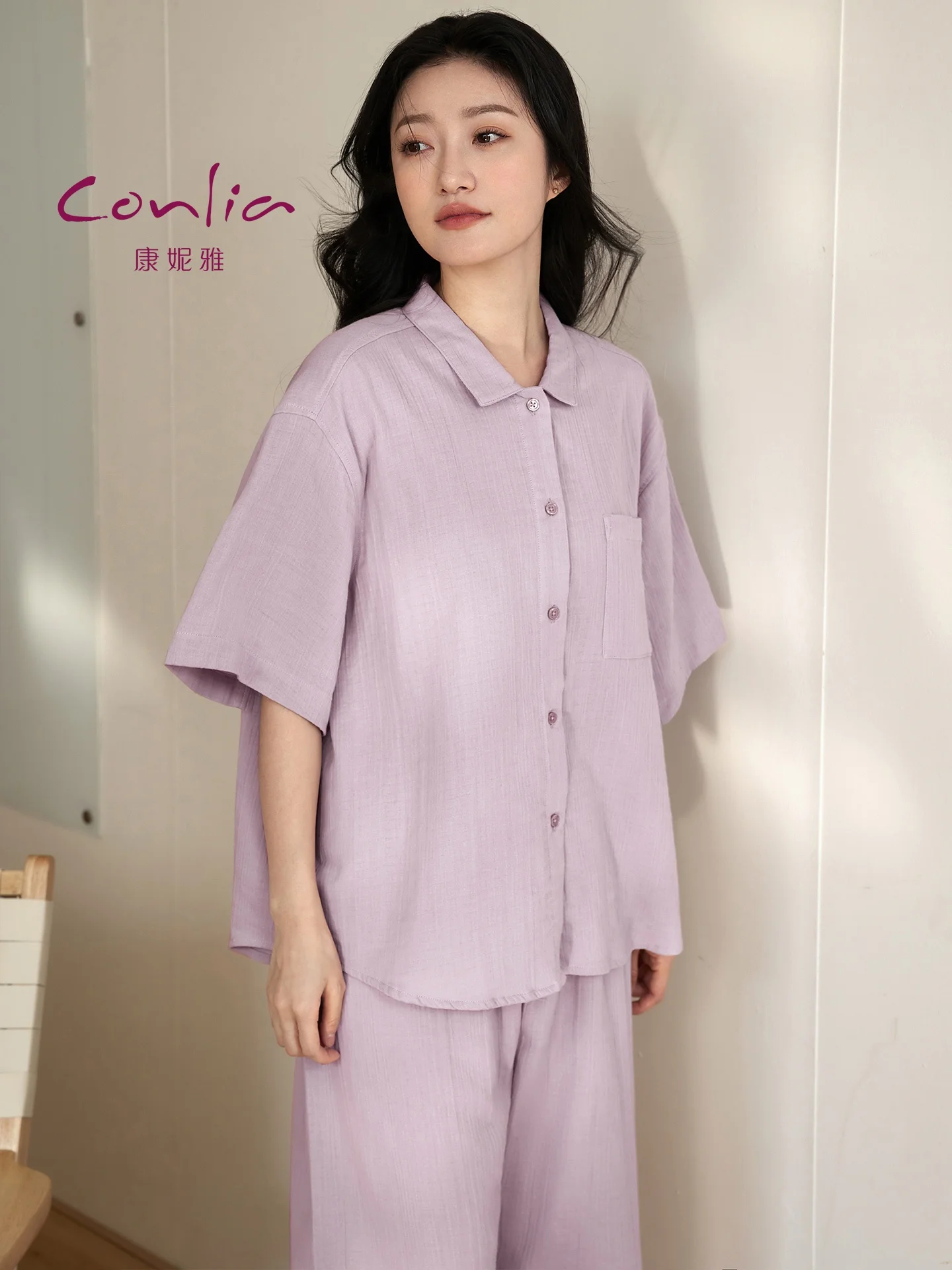conjunto-de-pijama-de-algodon-puro-conlia-pantalones-cortos-y-camiseta-de-manga-corta-para-mujer-ropa-de-casa-verano-transpirable-sensacion-fresca-tela-suave