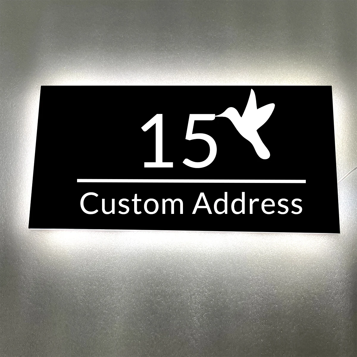 

Custom Modern Illuminated House Number Sign Metal Backlit Address Plate Personalized Door Sign New House Gift