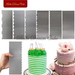 1pc Edge Stripe Cake Scraper DIY Cream Smoothing Comb Stainless Steel Cake Spatulas Cake Decorating Tools Kitchen Baking Mould