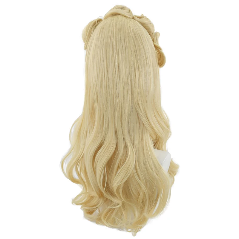 Peluca de cabello sintético para Cosplay, pelo resistente al calor, estilo Western Magic Shadow, Evelynn, Color rubio, 55cm