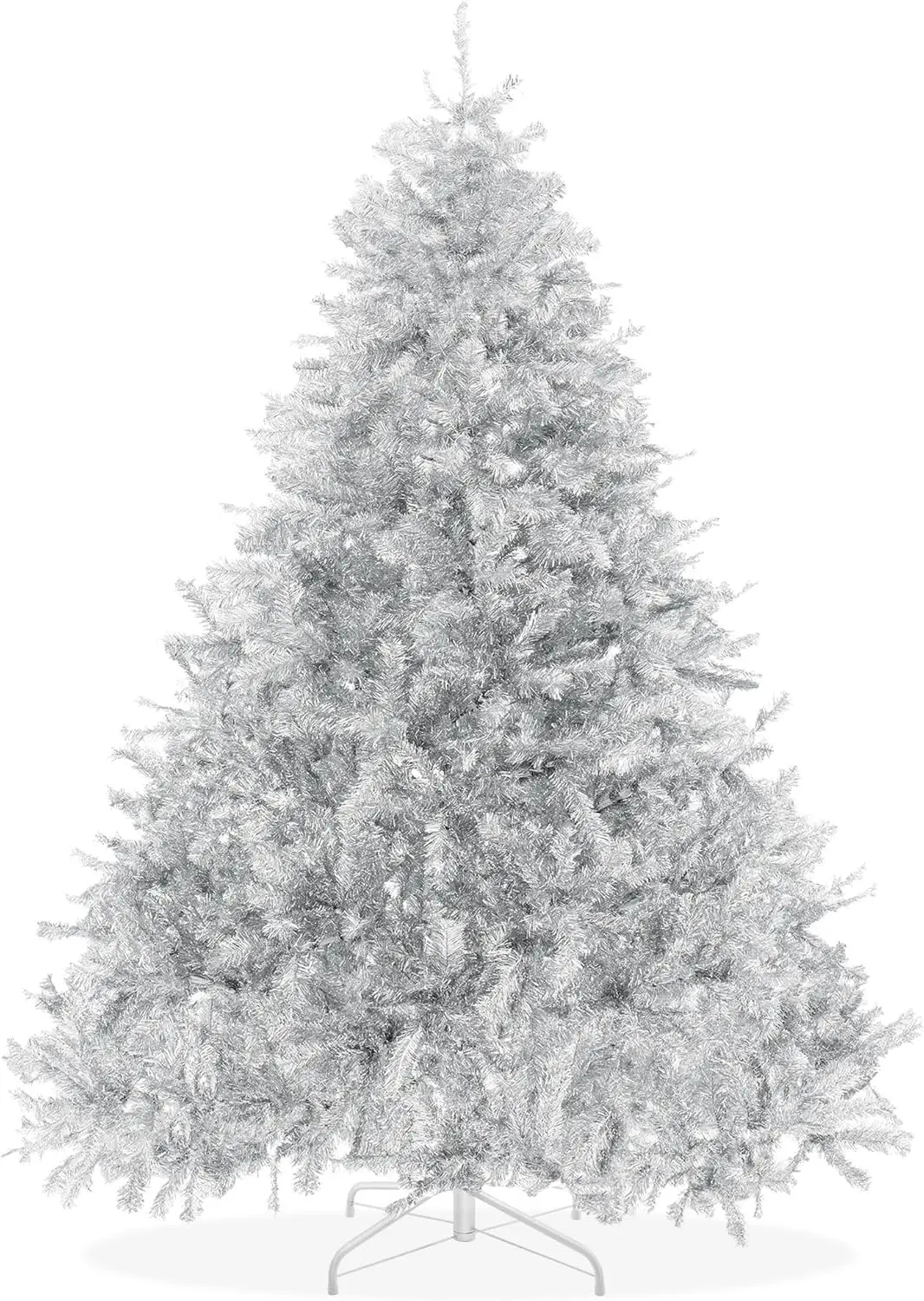 

7.5FT Silver Tinsel Artificial Holiday Christmas Tree with Sturdy Metal Stand