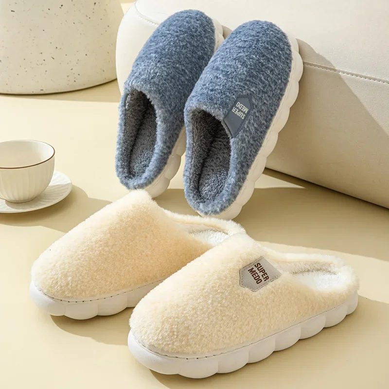 Pantoufles d'hiver en coton pour hommes et femmes, pantoufles d'intérieur, chaussures à l'offre elles optiques coordonnantes, pantoufles en peluche pour hommes, usage domestique