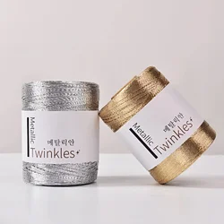 200g Gold Silver Handmade Yarn Skein Crochet Thread Glitter Hand-woven Yarn Metallic Yarn Hand Knitting Handbag Popular Style