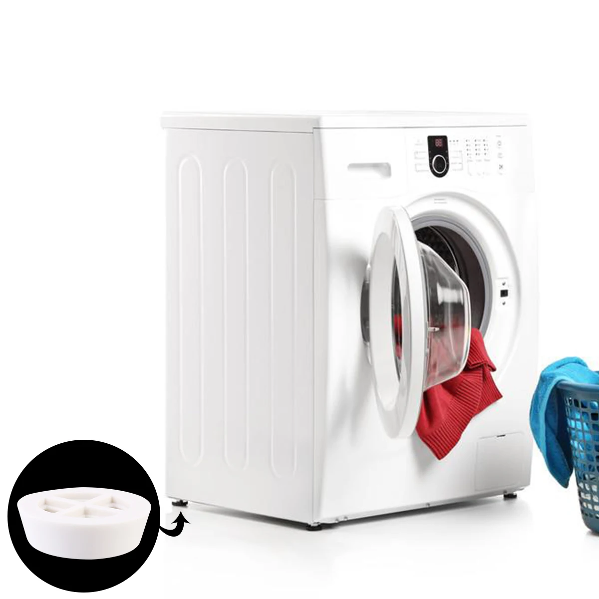 

4 Pcs Anti-slip Base Cushion Washer Floor Protector Pads Vibration Dryer Rubber Absorbant Mat for Washing Machine Machines