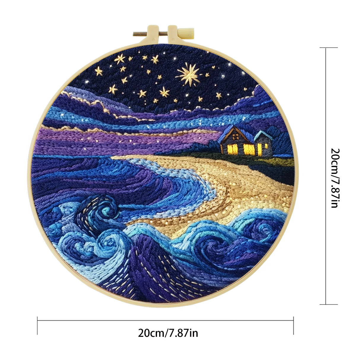 1 Stück 20X20CM/15X15CM 7,87/6,3 Zoll Sternenhimmel-Tasche Stickerei-Starter-Kit DIY-Kit DIY-Stickerei-Set Handarbeiten Nähkunst – Detail 5