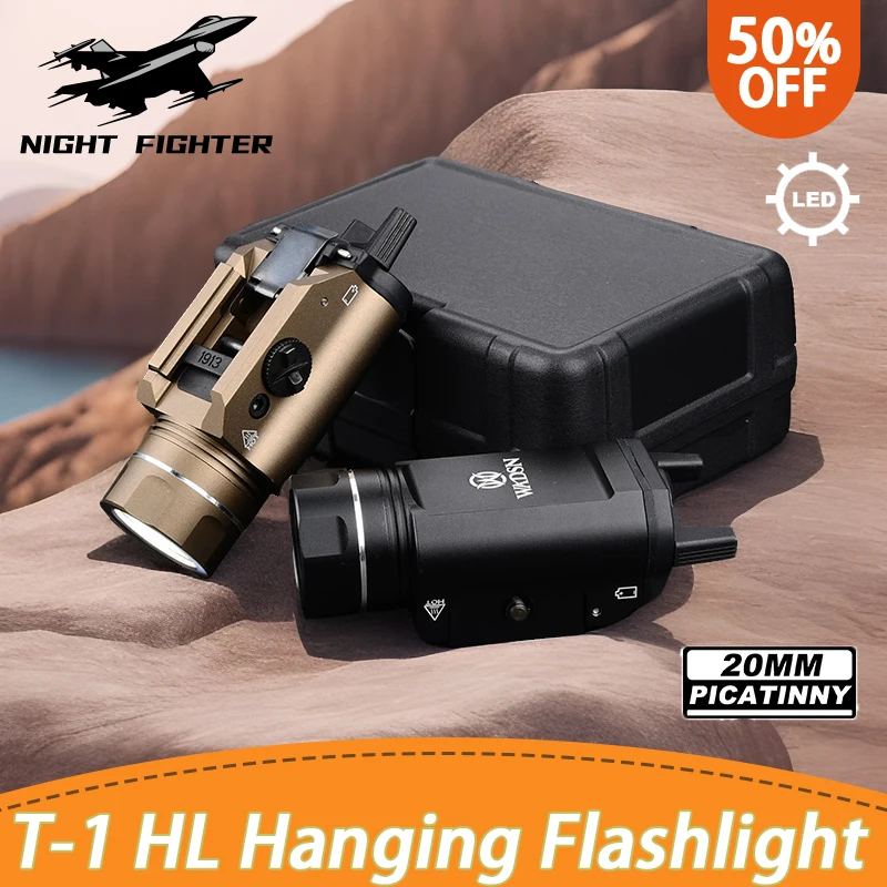 

Tactics Metal T-HL Hanging Flashlight Pistol Strobe 800 Lumen White LED Hunting Weapon High Power Accessories Fit 20mm Rail