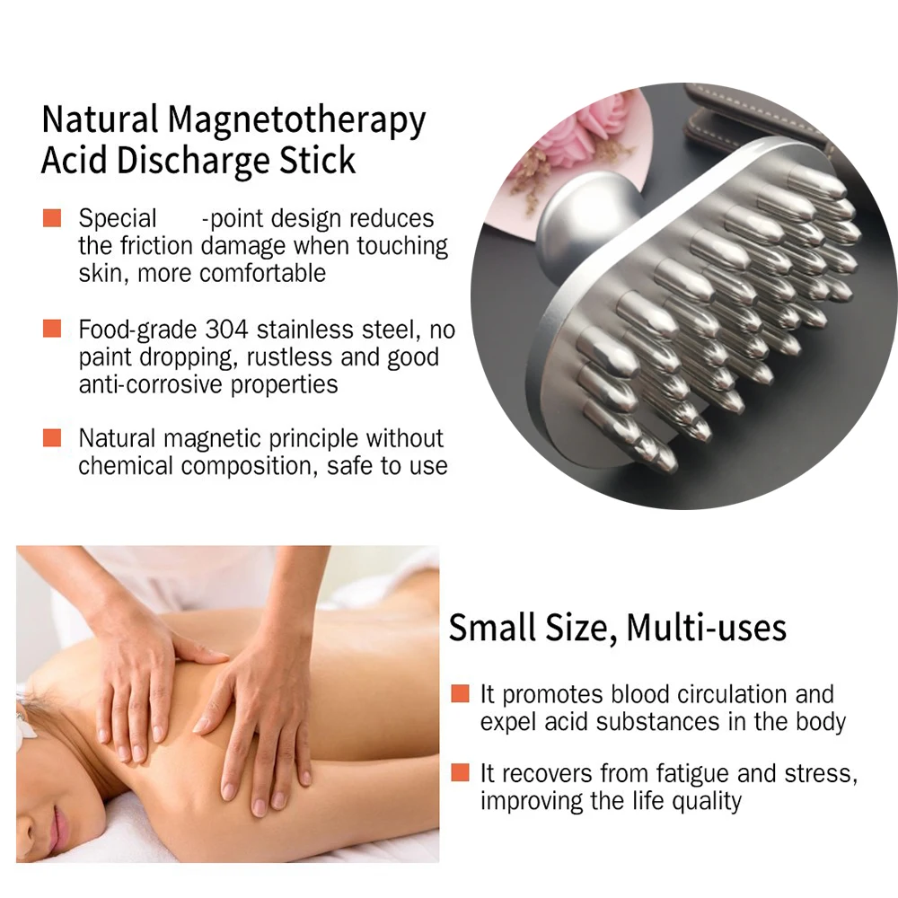 7000Gs Magnetic Massage Comb Gua sha Acupressure Trigger Point Massager Anti Cellulite Slimming Magnetotherapy Acid Discharge