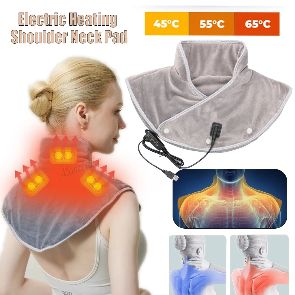 Elektrische Heiz-Schulter-Nacken-Pads, Wärmende Schulterauflage, Heiße Kompresse, Halswirbelsäulen-Massage, Entspannungs-Rückenwärmer, Schutzausrüstung