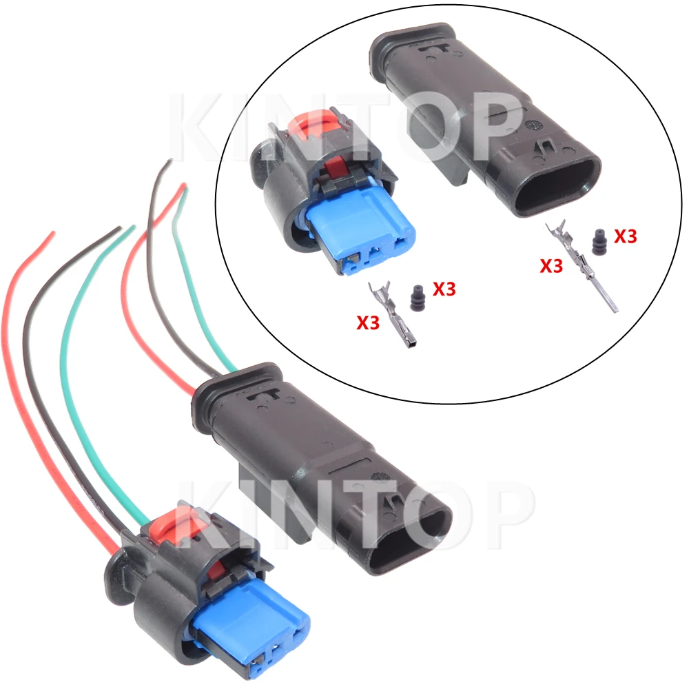 1 Set 3 Pins 1-2296695-1 2203771-1 Auto Starter Plastic Housing Connector Auto Reversing Radar Wire Cable Socket For Buick Roewe