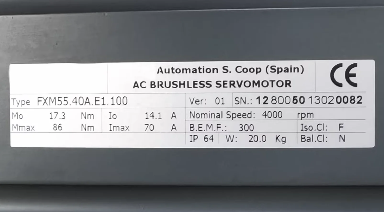 Original Genuine FXM55.40A.E1.100 Used Servo Motors，Fast shipping