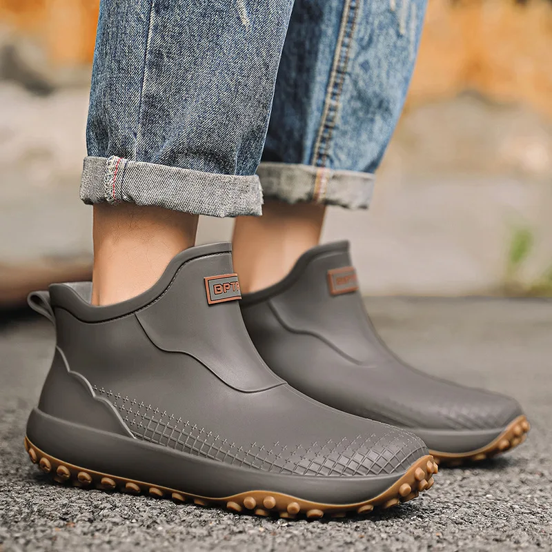 2026Low Cut Short Tube Couples Rain Boots Waterproof Men's Women's Eco-Friendly Material Shoe Cover Low Heel Sporty Trendy Style