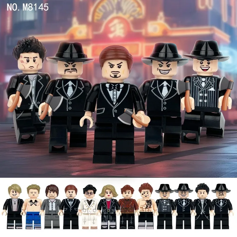 12 gangster boy M8145 hat Mr suit small particles assembled building blocks toys children's holiday gifts navidad  wedding