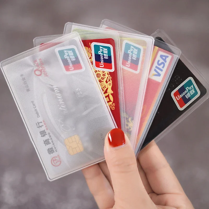 10pcs Waterproof Transparent Card Holders Plastic ID Card Holders Case Passport Covers Credit Card Protector Passport Case Bag