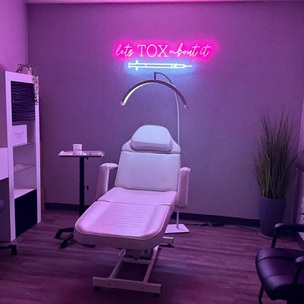 Lets TOX about it Neon Lights Sign, Botox Led Neon Sign, Med Spa Art Business Decor Medspa Décor, Plastic Surgery Office Decor