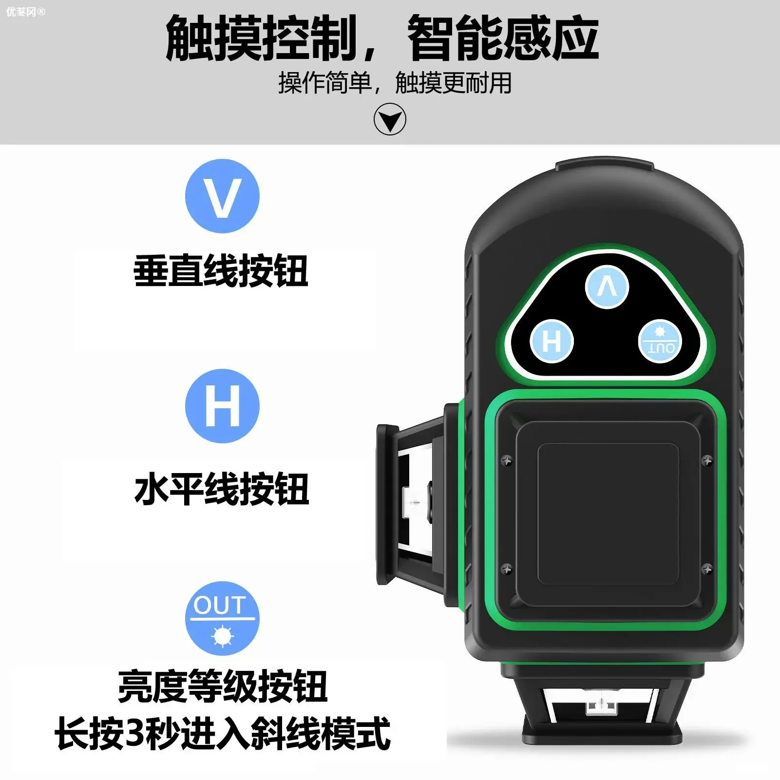 Infrared blue light of automatic leveling twelve-line level meter