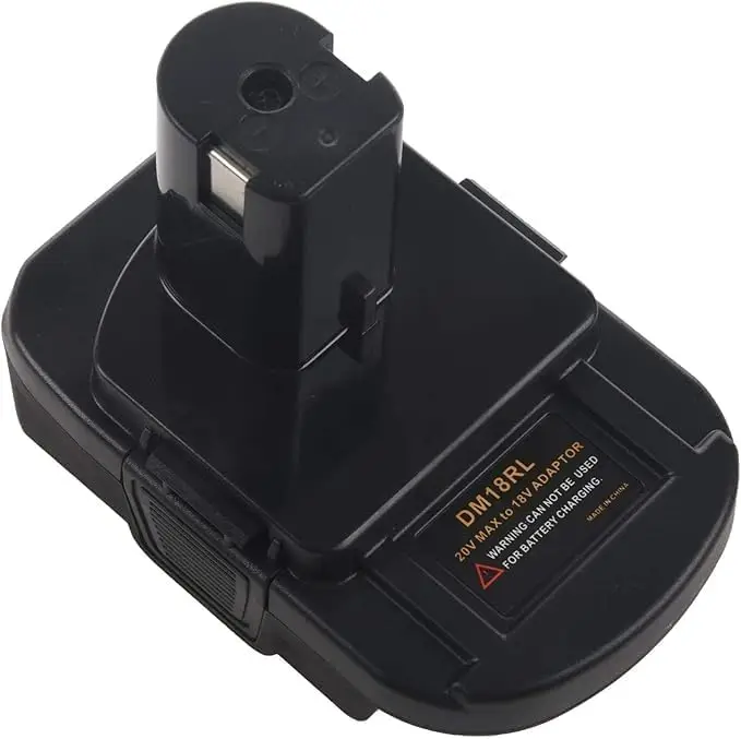 DM18RL Batterieadapter zur Umwandlung von Dewalt/Milwaukee 20V/18V Li-Ionen-Akkus in Ryobi 18V P108 ABP1801, USB-Anschluss, Schwarz/Grün – Detail 14