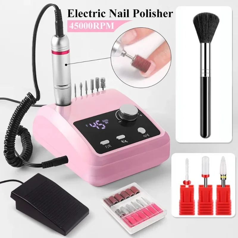 

New 204 Nail Polish Machine Portable Nails Electric File HD Display Metal Manicure Pen Professional Nail Lathe Sander