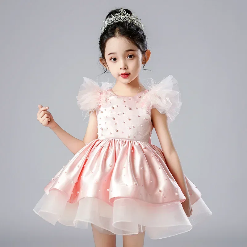 Fashion Little Girls Dress Lace Short Sleeve Party Dress for Kids Girl Summer Children Girls Party Dresses 1-6 Years