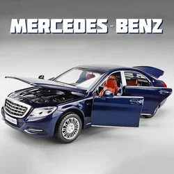 1/32 Scale Mercedes-Benz Maybach S600 Car Model Toy Sound Light Pull Back Metal Diecast Ornaments Collection Boys Kids Toys Gift