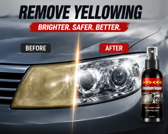 

Car Headlight Cleaning Solution, Remove Fogging Yellow Film and Improve Overall Light Output