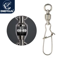 DNDYUJU 10X-100X conector de señuelo de pesca rodamiento de bolas de pesca giratorio de acero inoxidable Snap Pin rápido accesorios de señuelo de pescado
