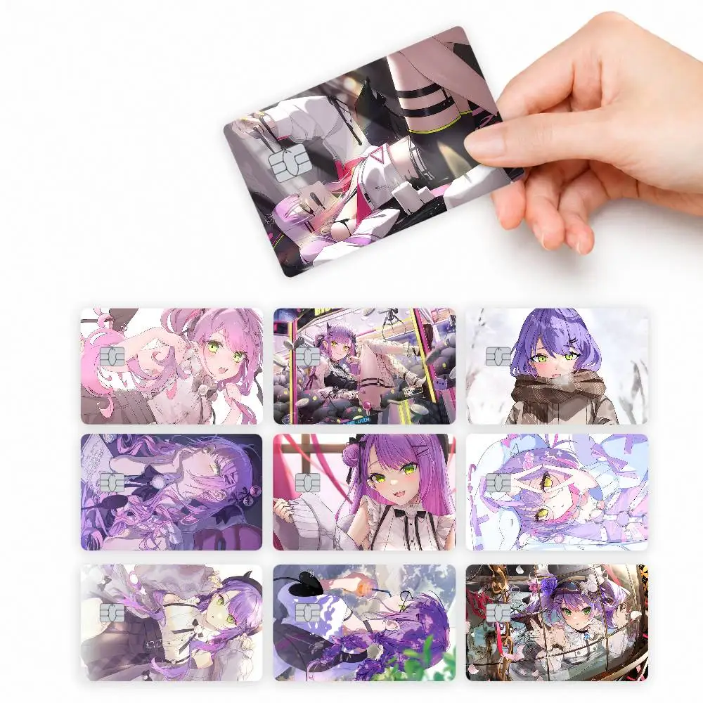 Anime T-Tokoyami T-Towa   4pcs Credit Card Skin Stickers Suitable for Bank Debit Subway Bus Transit Pass Decorative Cover