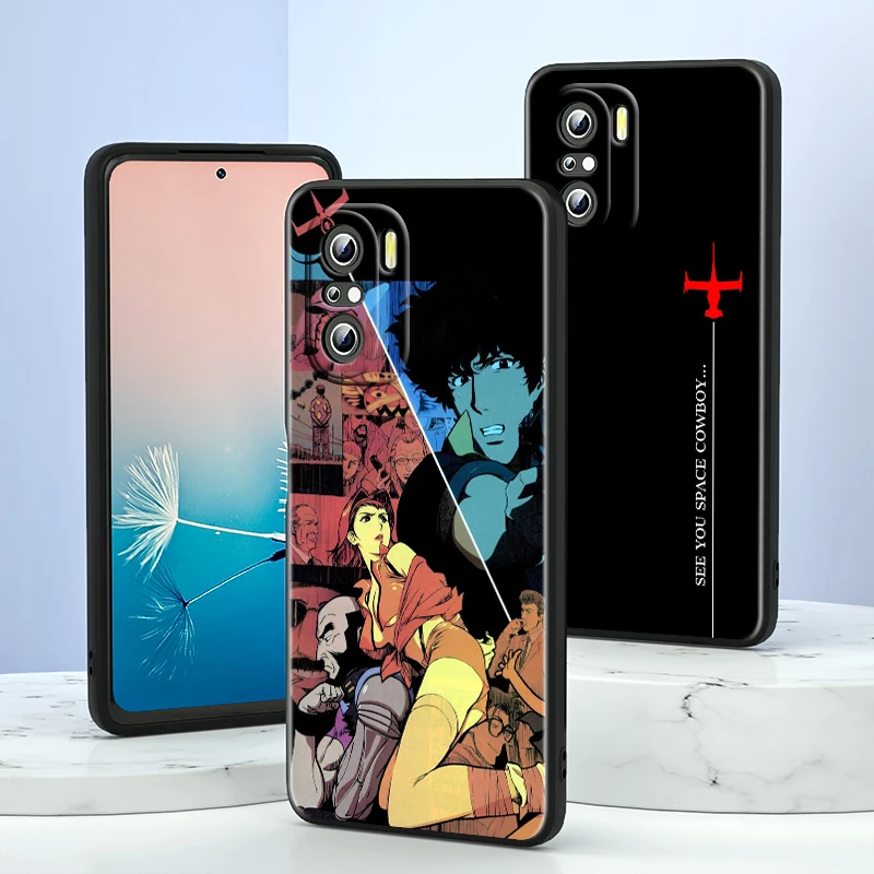 Anime Cowboy Bebop For Xiaomi Redmi Note 13 12 11E 11S 11 11T 10 10S 9 9S Pro Plus 4G 5G Black Phone Case