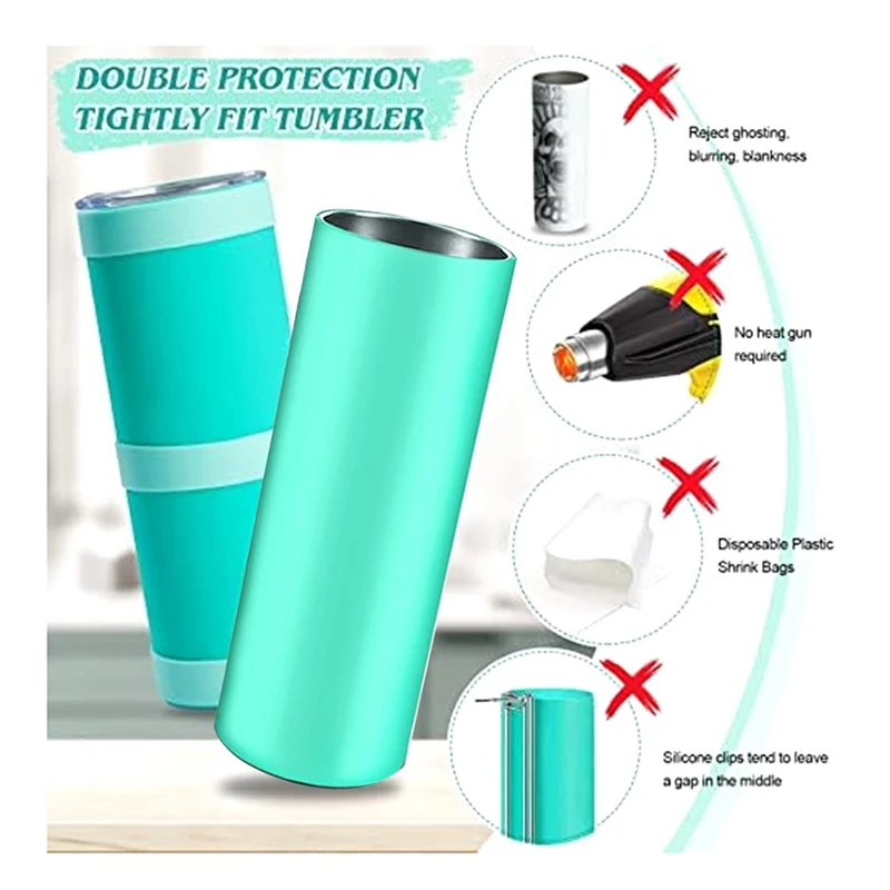 Silicone Sleeve Sublimation Tumbler Band Kit - Use To Skinny Straight Blanks Cups, Sublimation Accessories Wraps- 20 Oz